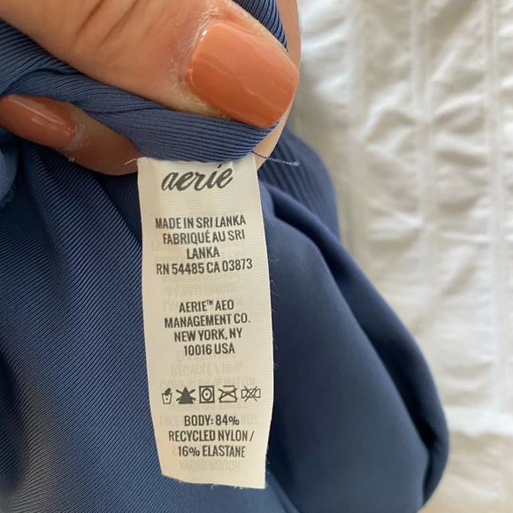 Aerie blue one piece bathing suit with cutout - Picture 5 of 5